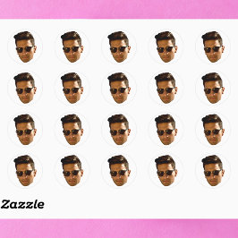 Anpassad ansiktsutskärning Sösterfest Födelsedag Runt Klistermärke