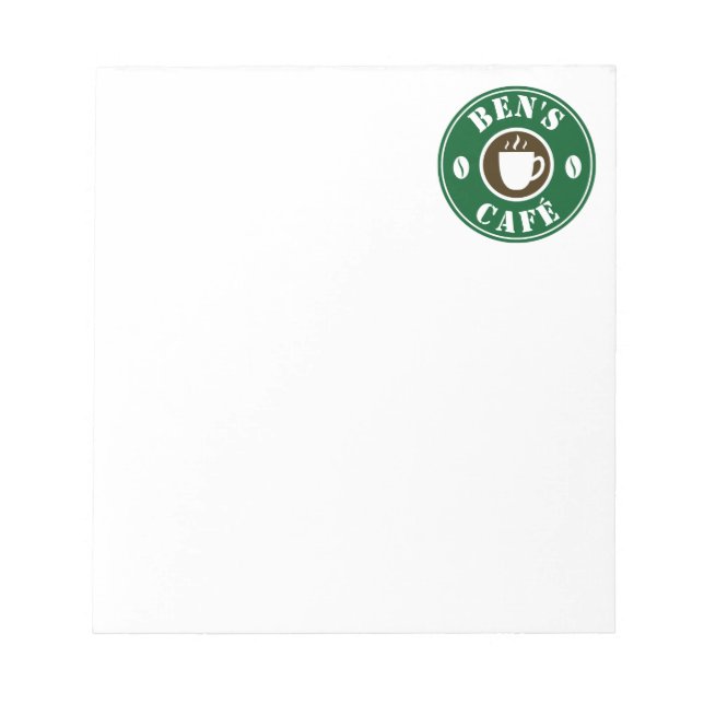 Anpassad anteckningsblock för kaffekopp och bönor  (Framsida)