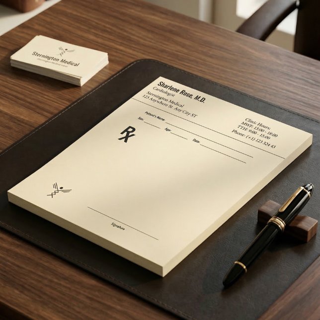 Anpassad anteckningsblock för recept – Redigerbar  (Custom Prescription Notepad – Editable Doctor RX Pad!)