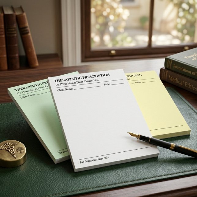 Anpassad anteckningsblock för terapeutiska recept  (Custom Therapeutic Prescription Note Pad for Mental Health Professionals and Doctors!)