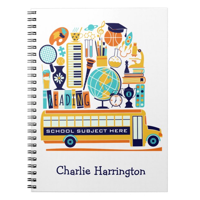 Anpassad anteckningsbok för skolillustrationer med spiral (Framsidan)