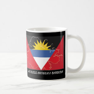 Anpassad ANTIGUA BARBUDA FLAGGA Black för skript Kaffemugg