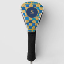 Anpassad antik egyptisk monogram blå guld