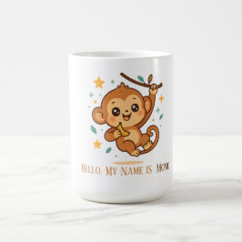 Anpassad apa för baby med bananstuds kaffemugg