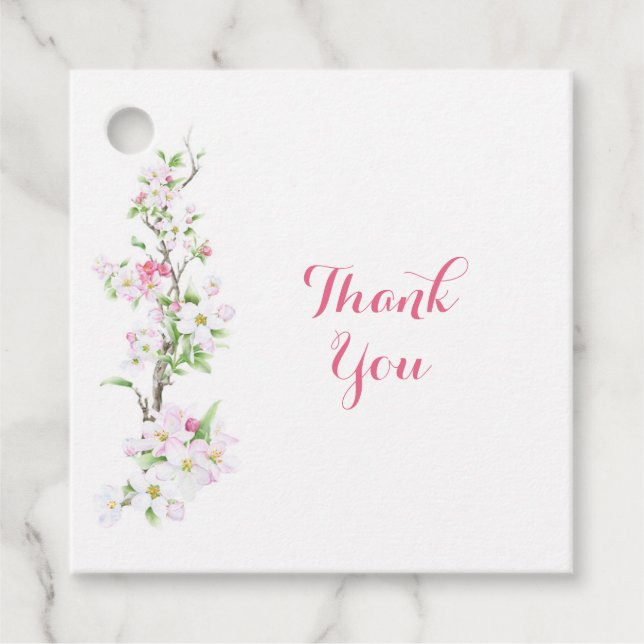 Anpassad äppelblombrud Bröllop Tacksamhet Gåvor Etiketter (Framsida)