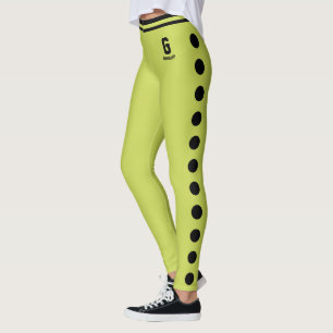 Anpassad Apple Grön Svart Prickmönster Leggings