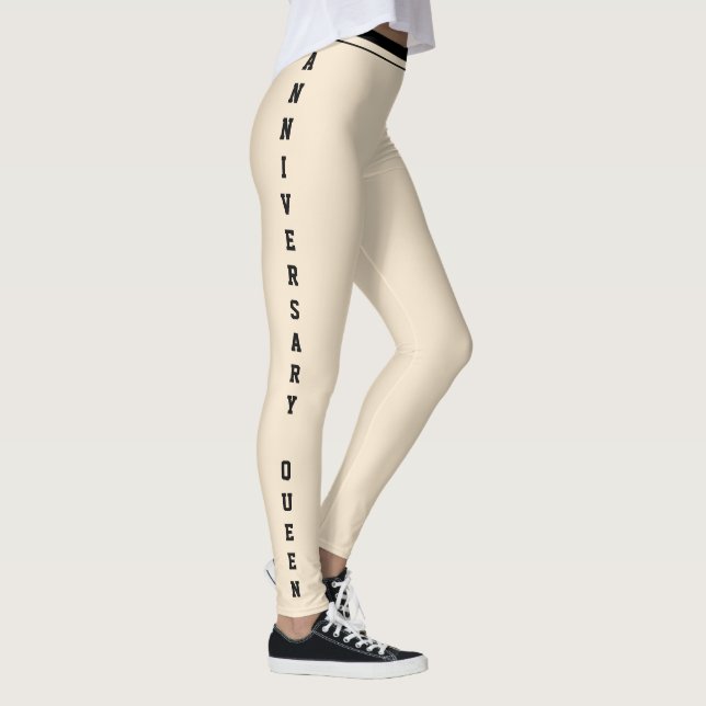 Anpassad årsdag Champagne Guldmonogram Leggings (Höger)