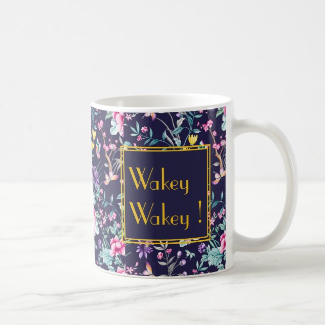 Anpassad Art Deco-mugg med blomdesign Kaffemugg (Höger)