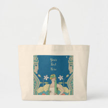 Anpassad Art Nouveau Vintage Blå Dam Portvalv