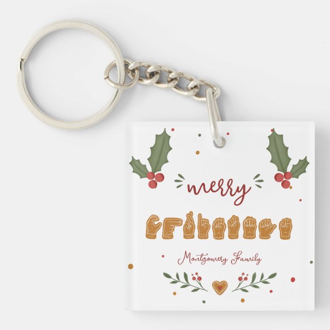 Anpassad ASL God Jul Gingerbrödshänder (Framsidan)