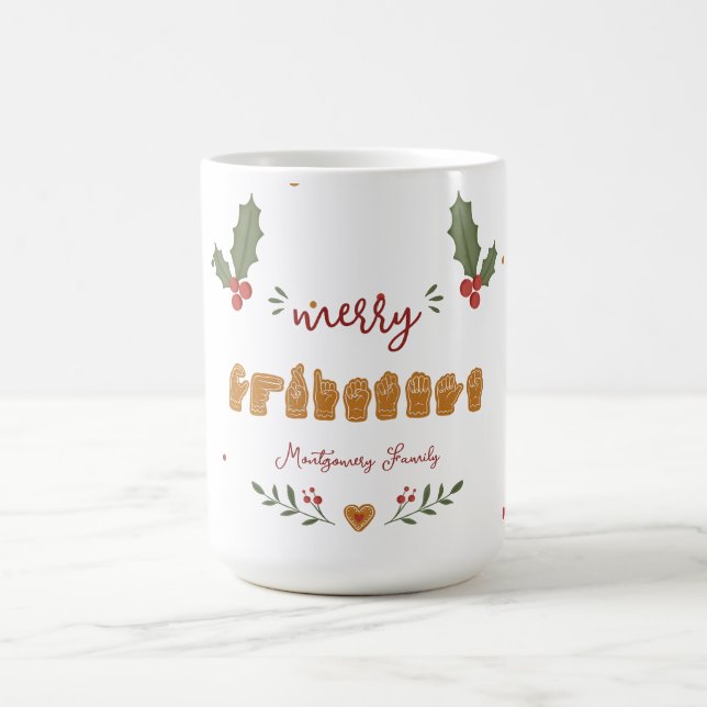 Anpassad ASL God Jul Pepparkakorshänder Kaffemugg (Center)