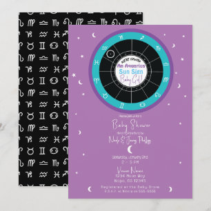 Anpassad astrologi Zodiak Solsken Baby Shower Inbjudningar