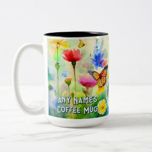 Anpassad återställningstid (Slogan) med blommor oc Två-Tonad Mugg