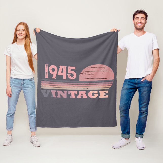 Anpassad åttio vintagar 80:e födelsedagsfesten fleecefilt (På plats)