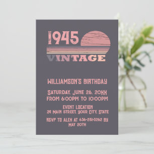 Anpassad åttio vintagar 80:e födelsedagsfesten inbjudningar