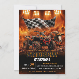Anpassad ATV-födelsedag Off Road Racing Inbjudningar
