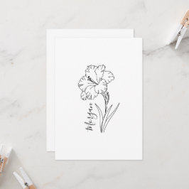 Anpassad Augusti Gladiolus Födelsedagsblomma Prese Inbjudningar