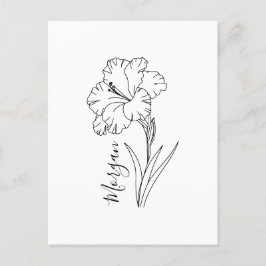 Anpassad Augusti Gladiolus Födelsedagsblomma Prese Vykort