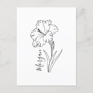 Anpassad Augusti Gladiolus Födelsedagsblomma Prese Vykort