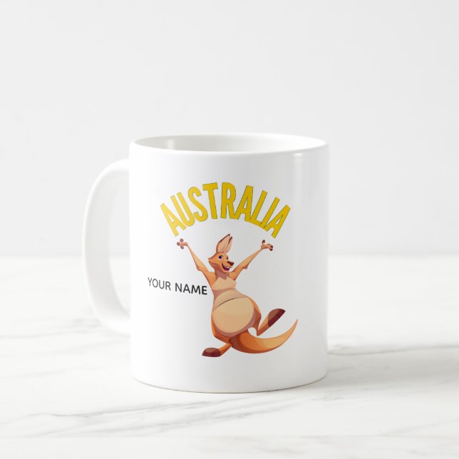 Anpassad Australien Fotboll Fan Känguru Mugg (Framsida vänster)