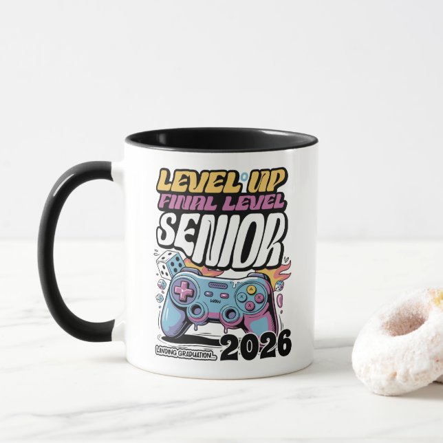 Anpassad avgångsklass 2026, rolig spelarexamen  mugg (Med munk)
