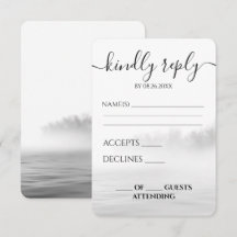 Anpassad B&W Lake Fog Calligraphy Bröllop