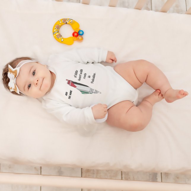 Anpassad Baby Bodykostym för palestinskt Spädbarn T Shirt (Personalised Baby Bodysuit For Palestinians, Palestinian GIFT, Palestinian Baby Shower, Newborn)