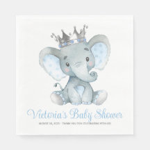 Anpassad Baby Boy Elefant Baby Shower