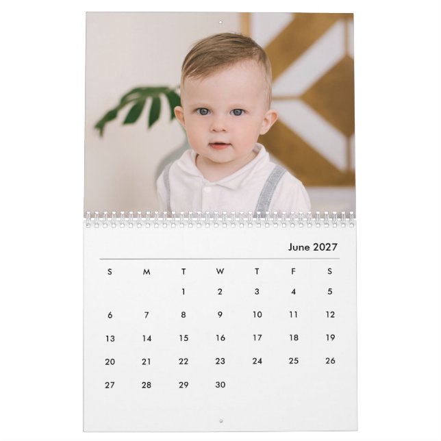 Anpassad Baby Boy & Familj 14 Foto Kalender 2026 (Jun 2027)