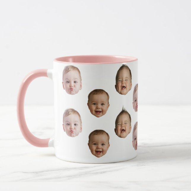Anpassad Baby Face Mugg Baby 3 Bilder (Vänster)