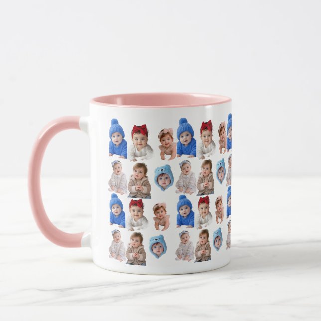 Anpassad Baby Face Mugg Baby 4 Bilder MUG (Vänster)