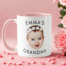 Anpassad Baby Face Mugg Mamma Mormor Morfar Födels