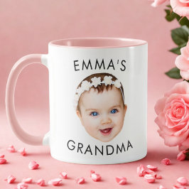 Anpassad Baby Face Mugg Mamma Mormor Morfar Födels