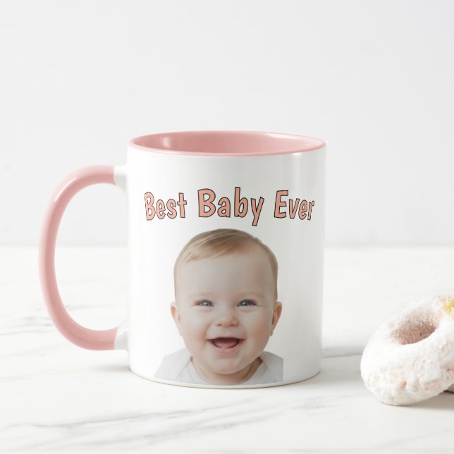 Anpassad Baby Face Mugg – Personlig Baby Foto  (Med munk)