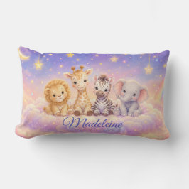 Anpassad Baby Lion Giraffe Zebra och Elefant Lumbarkudde