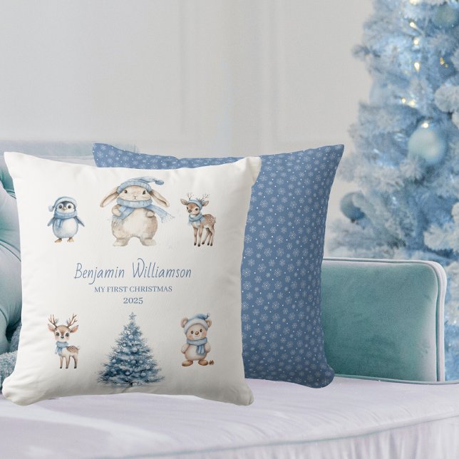 Anpassad Baby Min första jul Skogland Kudde (Skapare uppladdad)