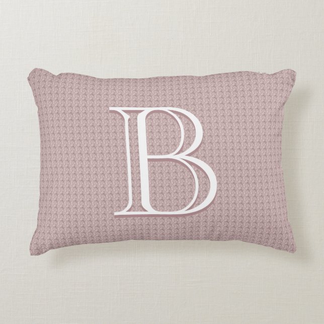 Anpassad baby-monogram initial texturerad pastellr prydnadskudde (Framsidan)