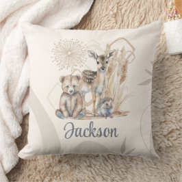 Anpassad Baby Namn Boho Bear Hjort Kön Neutral Kudde