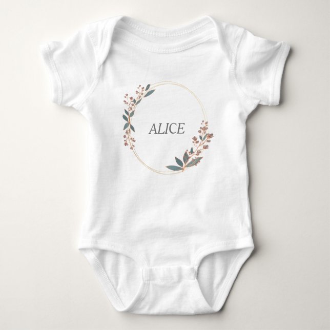 Anpassad Baby Namn T Shirt (Framsida)
