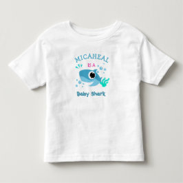 Anpassad baby namnet blå haj t-shirt