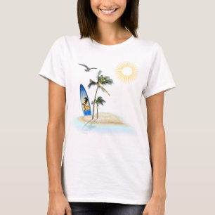 Anpassad Baby på väg på strand T-shirt med logotyp
