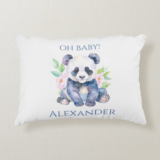 Anpassad Baby Panda  Prydnadskudde (Framsidan)