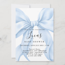 Anpassad baby shower för pojke i blåton inbjudningar