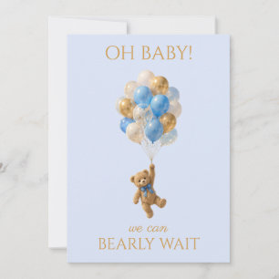 Anpassad Baby Teddybjörn Baby Shower Inbjudningar