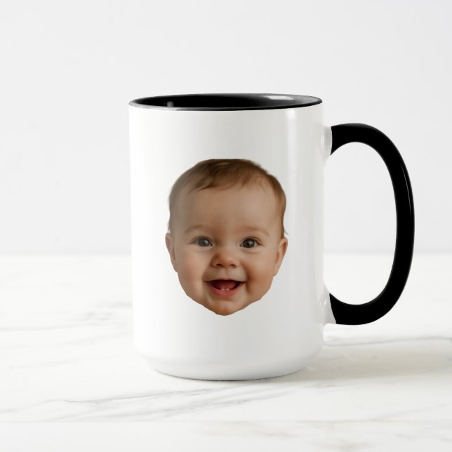 Anpassad babyansikte farfar present pappa födelsed mugg (Höger)