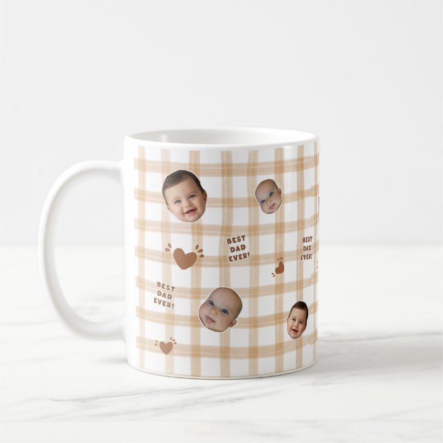 Anpassad babyansikte foto kaffemugg för fars dag (Vänster)