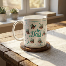 Anpassad babyansikte foto-mugg present till pappa