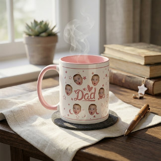 Anpassad babyansikte foto-mugg present till pappa mugg