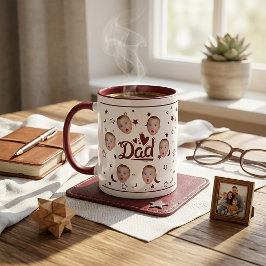 Anpassad babyansikte foto-mugg present till pappa mugg