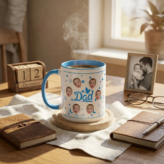 Anpassad babyansikte foto-mugg present till pappa mugg